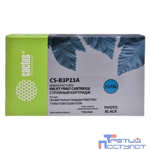 B3P23A CACTUS  Картридж №727 для HP DJ T920/T1500/T2530, фото черный (130мл)