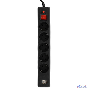 Гарнизон Сетевой фильтр для ИБП ECL-5-U2-B-1.8 5р, 10А, 2xUSB, 1.8м, ур.защиты 4, черный, пакет (22437)