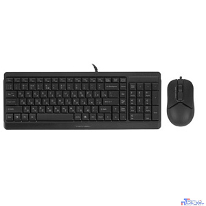 Клавиатура + мышь A4Tech Fstyler F1512 клав:черный мышь:черный USB (F1512 BLACK)