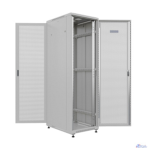 NTSS Шкаф напольный универсальный серверный NTSS R 22U 600х800мм, 4 профиля 19, двери перфорированная и перфорированная, боковые стенки съемные, регулируемые опоры, разобранный, серый RAL 7035 NTSS-R2