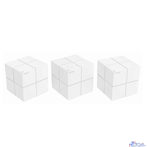 TENDA MW6(3-pack) Домашняя гигабитная Wi-Fi Mesh система АС2100, до 300 Мбит/с на 2,4 ГГц + до 867 Мбит/с на 5 ГГц, LAN 2x 1Гбит/с, 2 встроенные антенны
