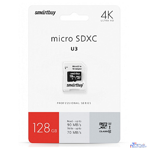 Micro SecureDigital 128GB Smartbuy Cl10 U3 (SB128GBSDU3-01)