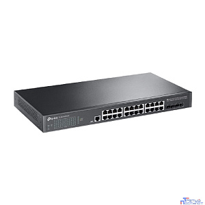 TP-Link TL-SG3428X-UPS Управляемый коммутатор JetStream уровня 2+ с 24 гигабитными портами RJ45, 4 портами SFP+ и источником бесперебойного питания