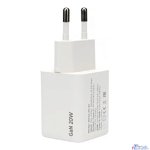 Cablexpert зарядное устройство 20Вт GaN, 3А, QC4.0/PD, 1xUSB, 1xType-C, белый, пакет (MP3A-PC-61)