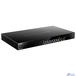 D-Link DMS-1100-10TP/A1A Настраиваемый L2 коммутатор с 8 портами 100/1000/2.5GBase-T и 2 портами 10GBase-X SFP+ (8 портов PoE 802.3af/at, PoE-бюджет 240 Вт)