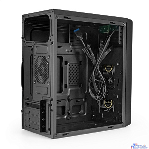 Exegate EX296979RUS Корпус Minitower ExeGate mEVO-7803 (mATX, без БП, 2*USB+1*USB3.0, HD аудио, черный, 2 вент. 12см с RGB подсветкой)