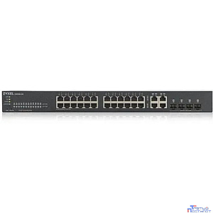 ZYXEL GS1920-24V2-EU0101F Гибридный Smart коммутатор NebulaFlex GS1920-24v2, 24xGE, 4xCombo (SFP/RJ-45), бесшумный, автономное/облачное управление