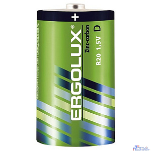 Ergolux R20  SR2 (R20SR2, батарейка,1.5В)  (2 шт. в уп-ке)