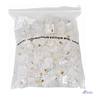 Rexant (05-1012) Разъем телефонный UTP, RJ-14 (6P4C), CAT 3