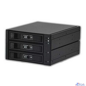 Procase L3-203-SATA3-BK {Hot-swap корзина 3 SATA3/SAS 6Gb, черный, с замком, hotswap aluminium mobie rack module (2x5,25) 1xFAN 80x15mm}