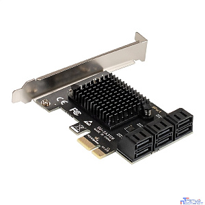 Exegate EX299662RUS Контроллер ExeGate EXE-516v2 (PCI-E x1 v2.0, SATA3 6Gb/s, 6 int, ASMedia Chipset ASM1166)