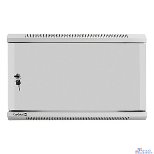 Exegate EX298611RUS Шкаф телекоммуникационный 19" настенный 6U ExeGate EC-WM-6U.450.M.GREY (19”, 6U, 600x450x370mm (ШхГхВ), передняя дверь металл, съемные боковые панели, пыле- и влагозащита IP23, све