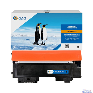 Тонер-картридж G&G, GG-W2070A аналог HP W2070A/117A черный 1k с чипом