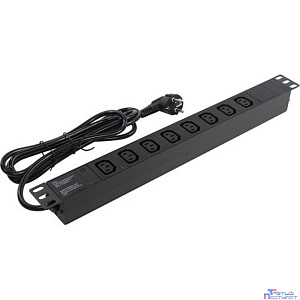 Exegate EX280855RUS Блок розеток ExeGate ServerPro PDU-19H809 Al-8C13-EU2.5, 19",1U,алюм, 8 IEC 320 C13, евровилка, 2.5м