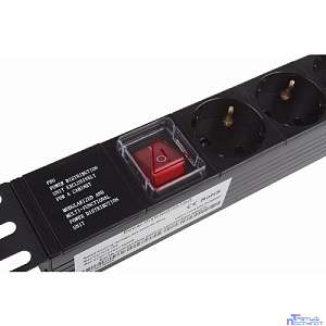 Rexant 04-0307 Блок розеток 19", 1U, 16А, 8 розеток, корпус пластик, без шнура питания