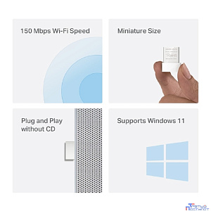 Mercusys MW150US Сверхкомпактный USB-адаптер с поддержкой Wi-Fi N150