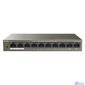 TENDA TEF1110P-8-63W Коммутатор настольный 10-Ports 10/100 Base-TX 8-Ports PoE(PoE бюджет 63W)