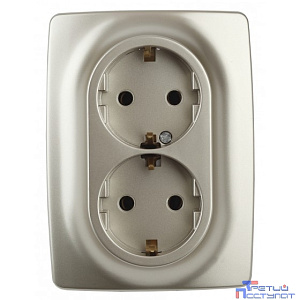 Эра Б0031231 12-2106-04 Розетка 2X2P+E Schuko, 16АХ-250В, Эра12, шампань
