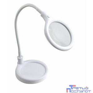 Rexant 31-0247 Лупа настольная 3D   с подсветкой 30 LED, подставка+прищепка, белая