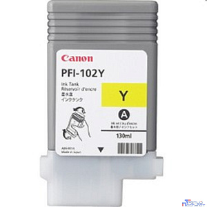 Canon PFI-102Y 0898B001 Картридж для Canon imagePROGRAF iPF605, iPF610., iPF650, iPF655, iPF710, iPF750, iPF755, LP17, iPF510, Желтый, 130 мл.