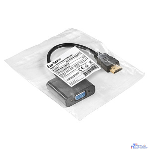 Exegate EX294717RUS Кабель-переходник HDMI-VGA ExeGate EX-HDMIM-VGAF-0.2 (19M/15F, 0,2м)