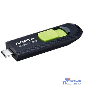 A-DATA Flash Drive 128GB (Type-C) A-Data UC300 USB3.2, черный и зеленый [ACHO-UC300-128G-RBK/GN]