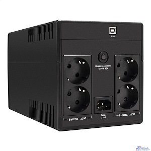 Exegate EP212520RUS ИБП Exegate Power  Smart LLB-1500.LCD.AVR.4SH.USB (1500VA/950W, LCD, AVR, 4*Schuko, USB, батарея 12V 9Ah - 2 шт., Black)