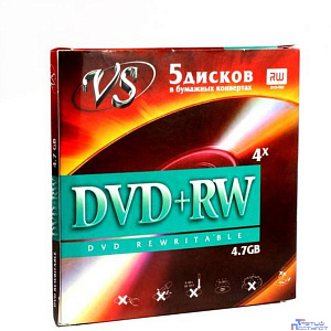 VS DVD+RW 4,7 GB 4x конверт/5 (620588)