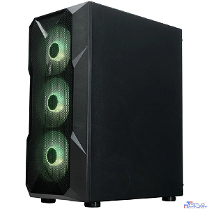 XASTRA Корпус  A304 4ARGB-C6 Black ATX/Mesh/half-size TG/4x120mm ARGB FC fans/Argb+PWM HUB 6port/ A304-4FC12A-C6