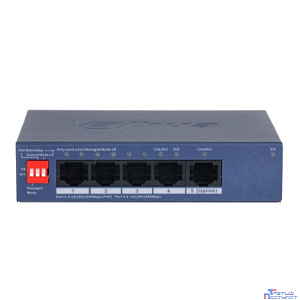 DAHUA DH-CS4005-4GT-36 4-Port Gigabit PoE коммутатор управляемый L2 4 RJ45 10/100/1000Мбит/с (PoE/PoE+), 1 RJ45 10/100/1000Мбит/с (uplink) до 40Вт