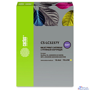 Картридж струйный Cactus CS-LC3237Y желтый (18.4мл) для Brother HL-J6000DW/J6100DW