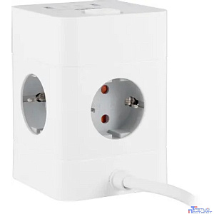 BURO BU-PTE4.1UC-W 1.5м (4 розетки) белый (коробка) {2090199}
