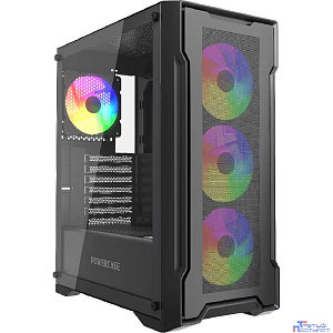 Powercase Mistral X4B, Tempered Glass, 4x 120mm FRGB Fans, чёрный, ATX  (CMXB-L4)