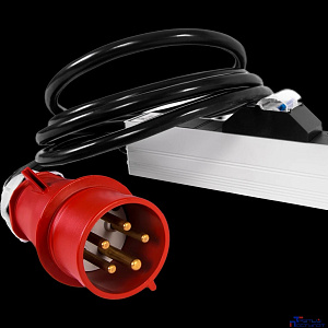 REM Верт блок розеток Rem-3x32, 3 фазы 32A, 6 авт, инд, 24 S, 1820 мм, IEC 309, шнур 3 м R-3x32-24S-A-I-1820-3-3P(N)