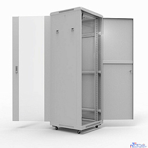 Rexant (04-2306) Шкаф напольный 19" серии Standart 42U 600х800мм, передняя дверь стекло, задняя дверь металл, RAL 7035 (состоит из 2 частей)