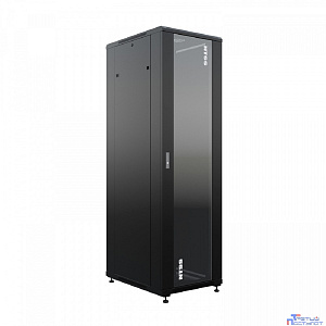 NTSS Шкаф напольный универсальный серверный NTSS R 22U 600х800мм, 4 профиля 19, двери стекло и сплошная металл, боковые стенки съемные, регулируемые опоры, разобранный, черный RAL 9005 NTSS-R22U6080GS