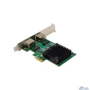 ORIENT XWT-RTL8125L2PE, Сетевая карта PCI-Ex1 v3.0 2xRJ45 2.5GbE NIC, RTL8125B+ASM1806 chipset, 2.5/1 Гбит/с, 2 планки крепления (33249)