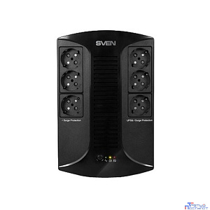 SVEN Источник бесперебойного питания SVEN UP-L1000E, с 6 выходными розетками (3 с питанием от батареи +3 сетевой фильтр)