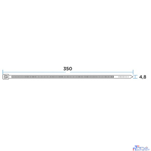 Rexant (67-0350) Стяжка нейлоновая Профессиональная 350x4,8мм, белая (100 шт/уп)
