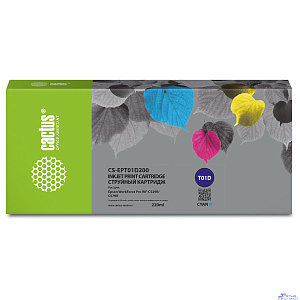 Картридж струйный Cactus CS-EPT01D200 T01D2 голубой (220мл) для Epson WorkForce Pro WF-C529R/C529RDTW/C529RDTW EPP