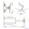 Kromax ATLANTIS-40 white, Кр. стал. наст. для TV 22"-65", max 40 кг, 5 ст св., нак. +5°-15°, пов. 180°, от ст. 60-523 мм, max VESA 400x400 мм