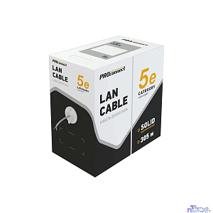 PROconnect (01-0047-3) Кабель витая пара омедненный U/UTP, CCA, CAT 6, PVC, 4PR, 23AWG, INDOOR, SOLID, серый, 305м