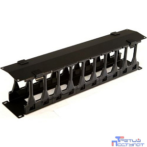 Кабельный органайзер Hyperline CMF-2U-FPL106-MCOV-RAL9005 пальцы 2U шир.:19" глуб.:106мм