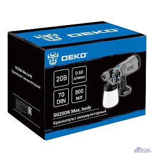Краскопульт аккумуляторный DEKO SG20DK Max, 20В, 800 мл [083-1134]