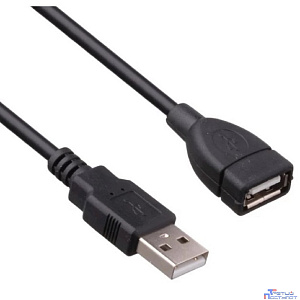 Exegate EX294765RUS Удлинитель USB 2.0 ExeGate EX-CCF-USB2-AMAF-5.0F (Am/Af, позолоченные контакты, ферритовые кольца, 5м)