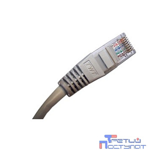 Патч-корд TWT UTP кат.5e, с заливными колпачками, 0.5 м, серый