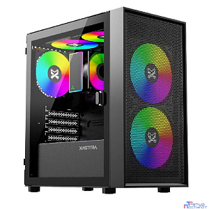 XASTRA Корпус A305M 3ARGB Black mATX/Mesh/ tempered glass / 2x140mm + 1x120mm ARGB PWM fans/ Door/  A305M-2FC14A-1FC12A-D