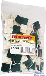 REXANT (07-2025) Площадка самоклеющаяся 25 х 25 мм (100 шт.)