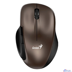 Мышь беспроводная Genius Ergo 8200S Chocolate. Полноразмерная, эргономичная, бесшумная, 5 кнопок. DPI 1200. Сенсор Blue Eye. Частота 2.4 GHz. Цвет - коричневый