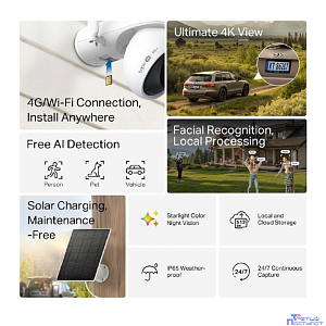 TP-Link Tapo C665G KIT Комплект умной поворотно-наклонной камеры с поддержкой 4G/Wi-Fi и солнечной панелью